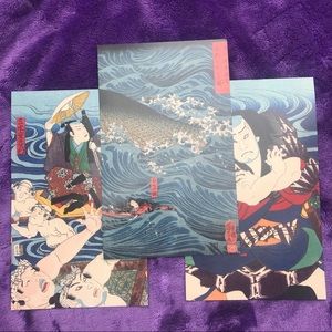 Japanese art print postcard set! 🇯🇵🌊👺